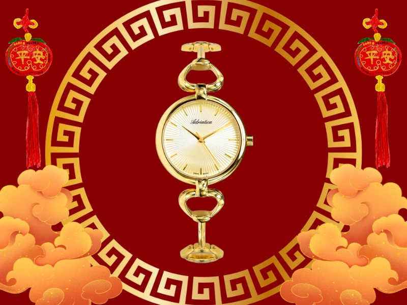 Đồng hồ m&agrave;u v&agrave;ng nữ t&iacute;nh, trẻ trung 